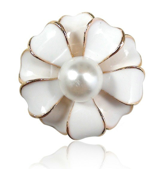 Bling Flower Alloy Crystal Rhinestone DIY Phone Case Cover Deco Kit 21mm - White
