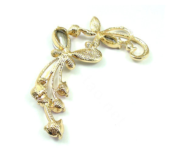 Bling Flower Alloy Crystal Rhinestone DIY Phone Case Cover Deco Kit 65*45mm - Pink