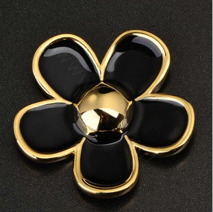 Bling Flower Alloy Metal Crystal DIY Phone Case Cover Deco Kit 17mm - Black