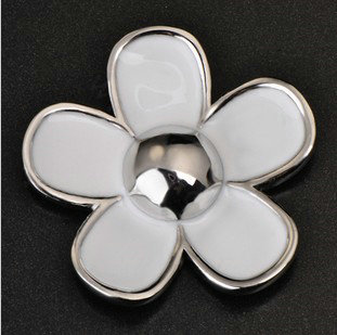 Bling Flower Alloy Metal Crystal DIY Phone Case Cover Deco Kit 17mm - White