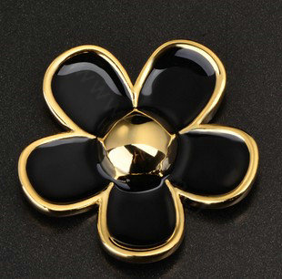 Bling Flower Alloy Metal Crystal DIY Phone Case Cover Deco Kit 33mm - Black