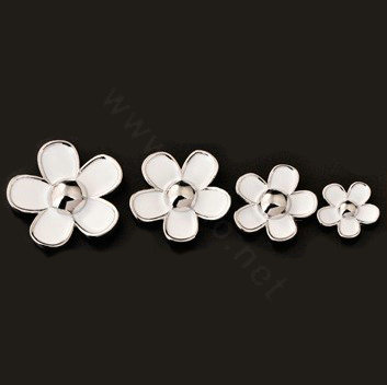Bling Flower Alloy Metal Crystal DIY Phone Case Cover Deco Kit 33mm - White