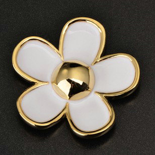 Bling Flower Alloy Metal Rhinestone DIY Phone Case Cover Deco Kit 17mm - White