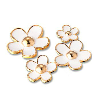 Bling Flower Alloy Metal Rhinestone DIY Phone Case Cover Deco Kit - White 03