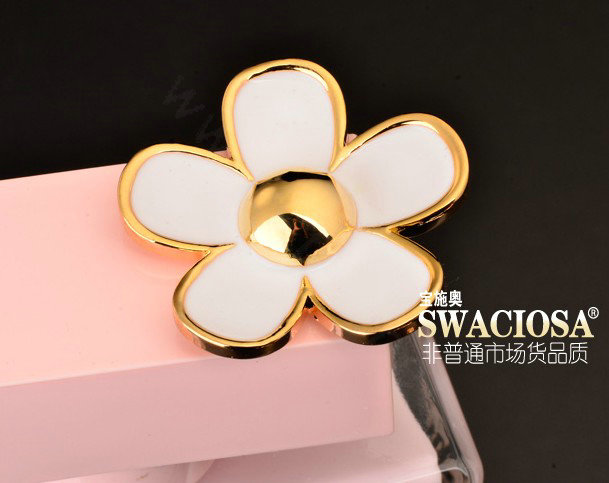 Bling Flower Alloy Metal Rhinestone DIY Phone Case Cover Deco Kit - White