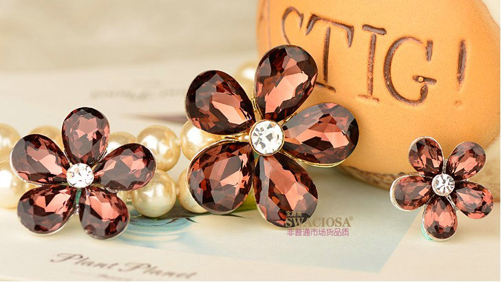 Bling Flower Alloy Rhinestone Crystal DIY Phone Case Cover Deco Kit 20mm - Red