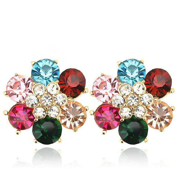 Bling Flower Alloy Rhinestone Crystal DIY Phone Case Cover Deco Kit 23mm - Color