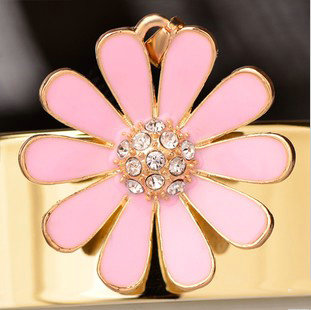 Bling Flower Alloy Rhinestone Crystal DIY Phone Case Cover Deco Kit 35mm - Pink
