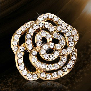 Bling Flower Alloy Rhinestone Crystal DIY Phone Cover Case Deco Kit - Gold