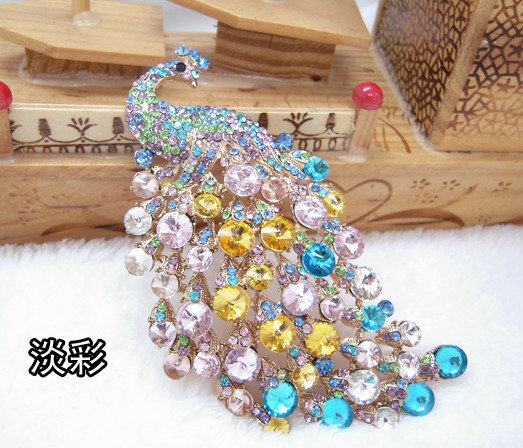 Bling Peacock Alloy Crystal Rhinestone Flatback DIY Phone Case Cover Deco Kit - Color
