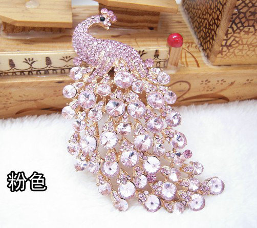 Bling Peacock Alloy Crystal Rhinestone Flatback DIY Phone Case Cover Deco Kit - Pink
