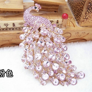 Bling Peacock Alloy Crystal Rhinestone Flatback DIY Phone Case Cover Deco Kit - Pink
