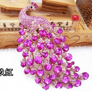 Bling Peacock Alloy Crystal Rhinestone Flatback DIY Phone Case Cover Deco Kit - Rose