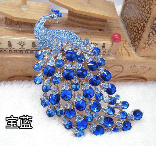 Bling Peacock Alloy Crystal Rhinestone Flatback DIY Phone Case Cover Deco Kit - Sapphire blue