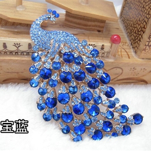 Bling Peacock Alloy Crystal Rhinestone Flatback DIY Phone Case Cover Deco Kit - Sapphire blue