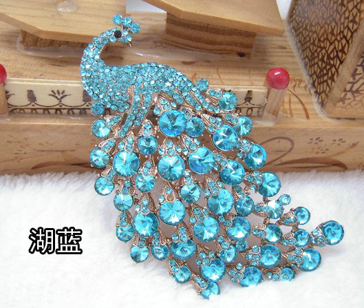 Bling Peacock Alloy Crystal Rhinestone Flatback DIY Phone Case Cover Deco Kit - Sky blue