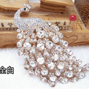 Bling Peacock Alloy Crystal Rhinestone Flatback DIY Phone Case Cover Deco Kit - White
