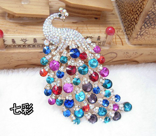 Bling Peacock Alloy Crystal Rhinestone Flatback DIY Phone Cover Case Deco Kit - Color