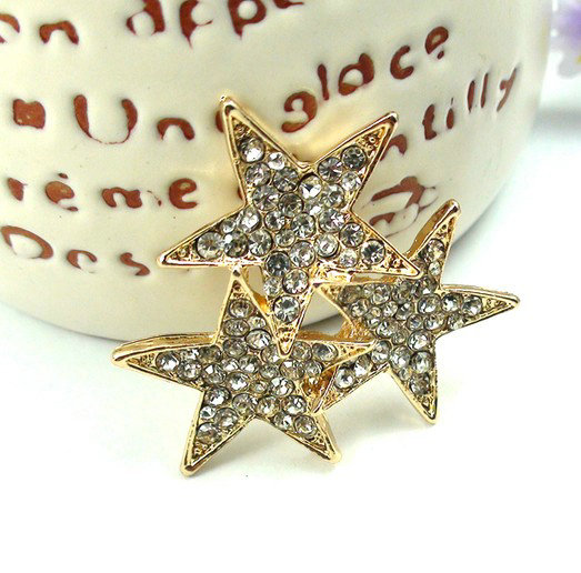 Bling Stars Alloy Rhinestone Crystal DIY Phone Case Cover Deco Kit 37mm - Gold