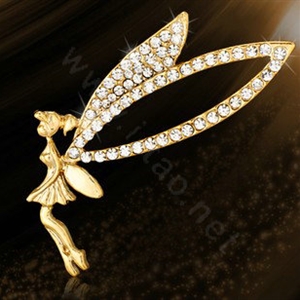 Bling Angel Alloy Crystal Rhinestone DIY Phone Case Cover Deco Kit 60*70mm - Gold