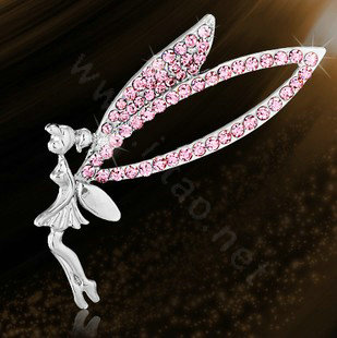 Bling Angel Alloy Crystal Rhinestone DIY Phone Case Cover Deco Kit 60*70mm - Pink