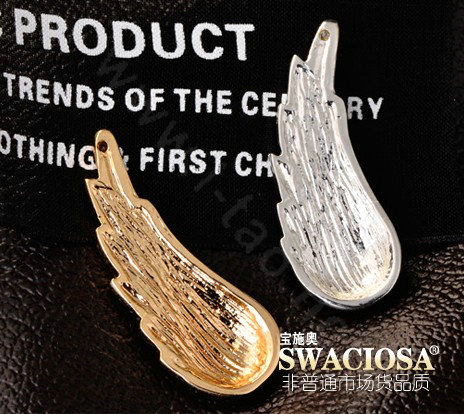 Bling Angel wing Alloy Rhinestone Crystal DIY Phone Case Cover Deco Kit 38*15mm - Pink