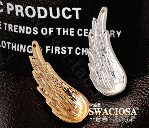 Bling Angel wing Alloy Rhinestone Crystal DIY Phone Case Cover Deco Kit 38*15mm - White