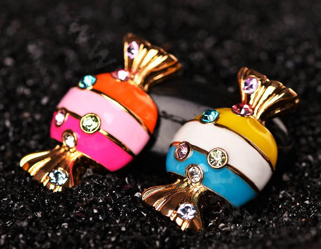 Bling Colorful candy Alloy Crystal Rhinestone DIY Phone Case Cover Deco Kit - Blue
