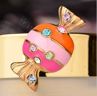 Bling Colorful candy Alloy Crystal Rhinestone DIY Phone Case Cover Deco Kit - Pink
