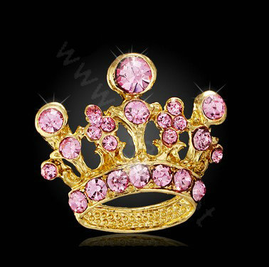 Bling Crown Alloy Crystal Rhinestone DIY Phone Case Cover Deco Kit 22*24mm - Pink