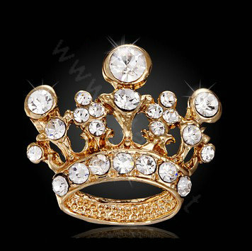 Bling Crown Alloy Rhinestone Crystal DIY Phone Case Cover Deco Kit 22*24mm - Gold