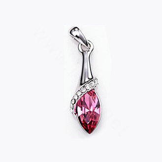 Bling Crystal Alloy Rhinestone Pendant DIY Phone Case Cover Deco Kit 33*10mm - Pink
