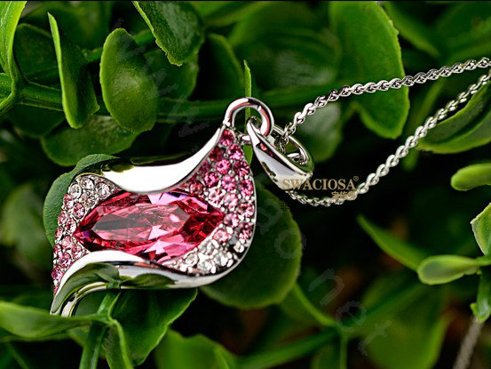 Bling Crystal Alloy Rhinestone Pendant DIY Phone Case Cover Deco Kit 35*16mm - Pink