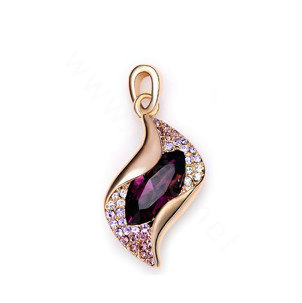 Bling Crystal Alloy Rhinestone Pendant DIY Phone Case Cover Deco Kit 35*16mm - Purple