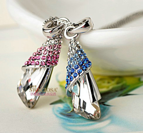 Bling Crystal Alloy Rhinestone Pendant DIY Phone Case Cover Deco Kit 36*10mm - Blue