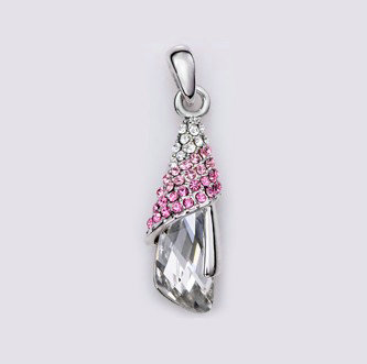 Bling Crystal Alloy Rhinestone Pendant DIY Phone Case Cover Deco Kit 36*10mm - Pink