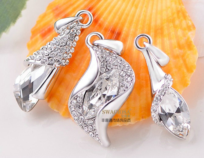 Bling Crystal Alloy Rhinestone Pendant DIY Phone Case Cover Deco Kit 36*10mm - White