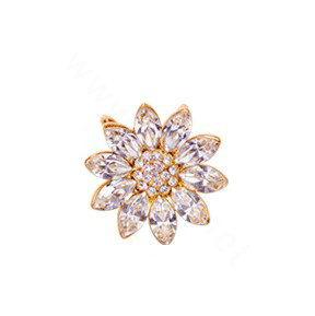 Bling Diamond Alloy Crystal Lotus Pendant DIY Phone Case Cover Deco Kit 22mm - Gold