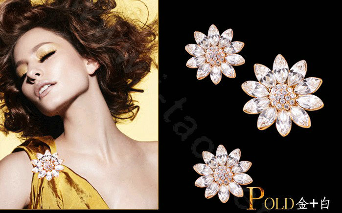 Bling Diamond Alloy Crystal Lotus Pendant DIY Phone Case Cover Deco Kit 22mm - Gold