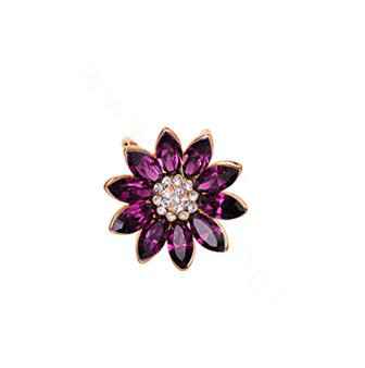 Bling Diamond Alloy Crystal Lotus Pendant DIY Phone Case Cover Deco Kit 22mm - Purple