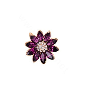 Bling Diamond Alloy Crystal Lotus Pendant DIY Phone Case Cover Deco Kit 22mm - Purple