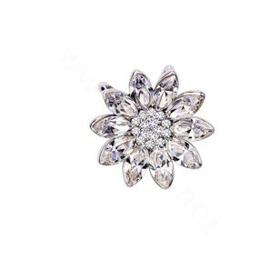 Bling Diamond Alloy Crystal Lotus Pendant DIY Phone Case Cover Deco Kit 22mm - White