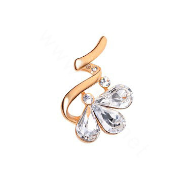 Bling Diamond Alloy Crystal Pendant DIY Phone Case Cover Deco Kit 30*20mm - Gold