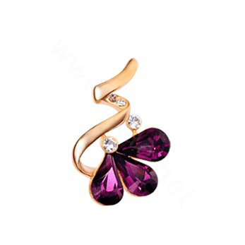 Bling Diamond Alloy Crystal Pendant DIY Phone Case Cover Deco Kit 30*20mm - Purple