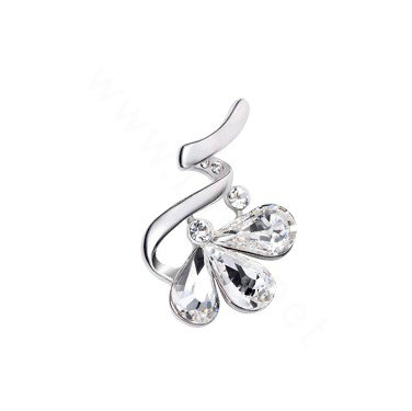 Bling Diamond Alloy Crystal Pendant DIY Phone Case Cover Deco Kit 30*20mm - White