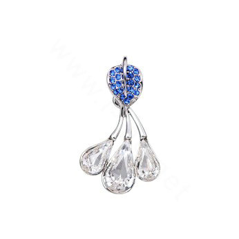 Bling Diamond Alloy Crystal Pendant DIY Phone Case Cover Deco Kit 32*18mm - Blue