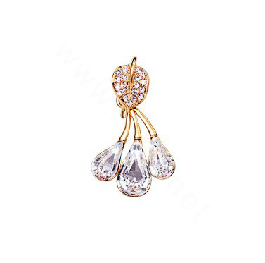 Bling Diamond Alloy Crystal Pendant DIY Phone Case Cover Deco Kit 32*18mm - Gold