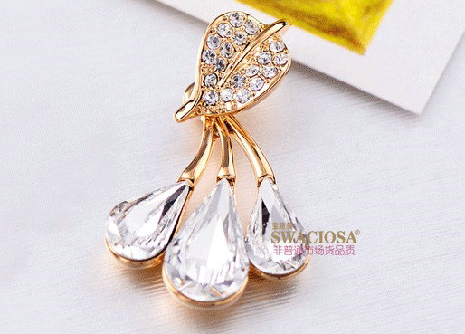 Bling Diamond Alloy Crystal Pendant DIY Phone Case Cover Deco Kit 32*18mm - Gold
