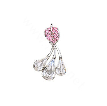 Bling Diamond Alloy Crystal Pendant DIY Phone Case Cover Deco Kit 32*18mm - Pink
