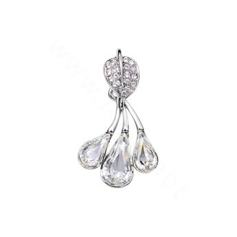 Bling Diamond Alloy Crystal Pendant DIY Phone Case Cover Deco Kit 32*18mm - White